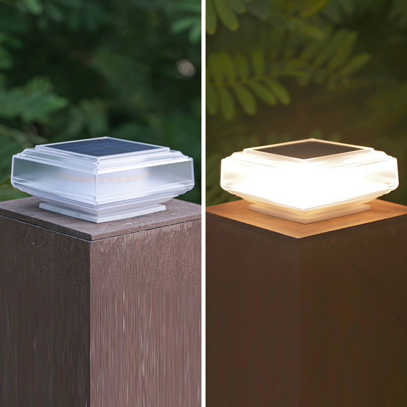 モダンシンプルソーラー防水ABS多結晶シリコンスクエアLEDランドスケープライトアウトドアライト屋外パティオ用 