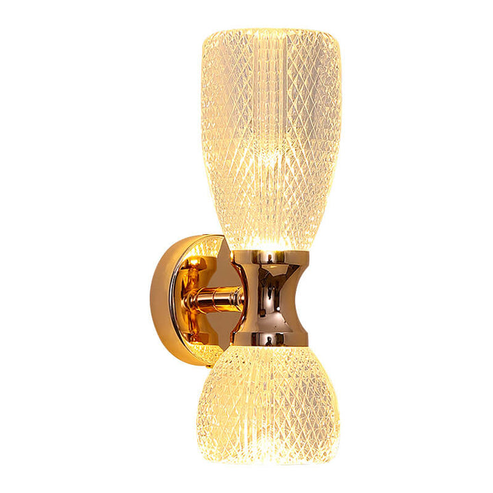 Modern Luxury Column Acrylic Hardware 2-Light Wall Sconce Lamp For Living Room
