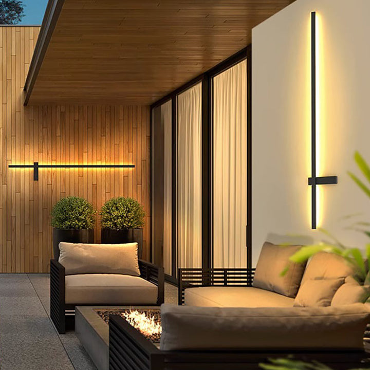 Moderne minimalistische wasserdichte ein Wort lange Eisen Acryl LED Outdoor Wandleuchte Lampe für Garten 