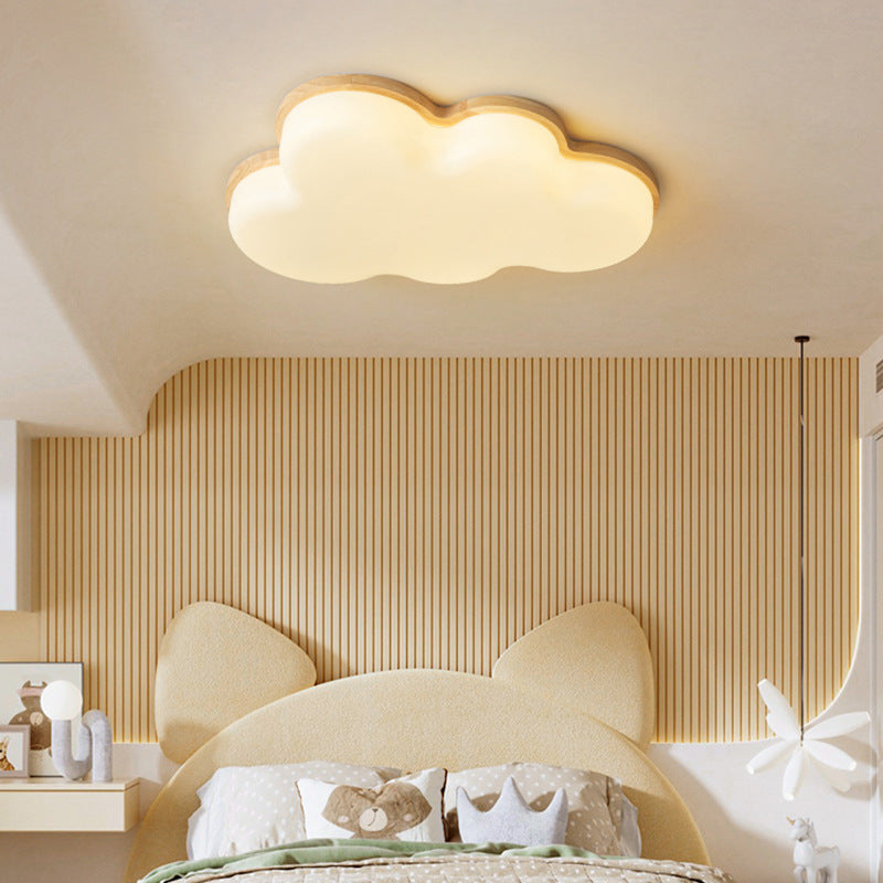 Moderne unbedeutende Wolken-hölzerne Acryl-LED-Unterputz-Deckenleuchte für Schlafzimmer 