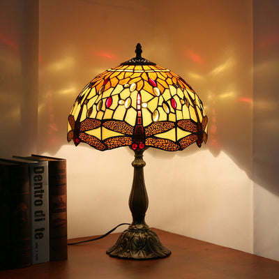 Tiffany European Creative Resin Dragonfly 1-Light Table Lamp