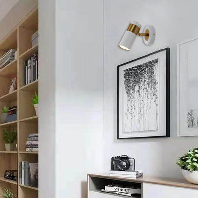 مصباح حائط بمصباح واحد من الحديد الأكريليك بتصميم أسطوانة اسكندنافي معاصر لغرفة النوم 