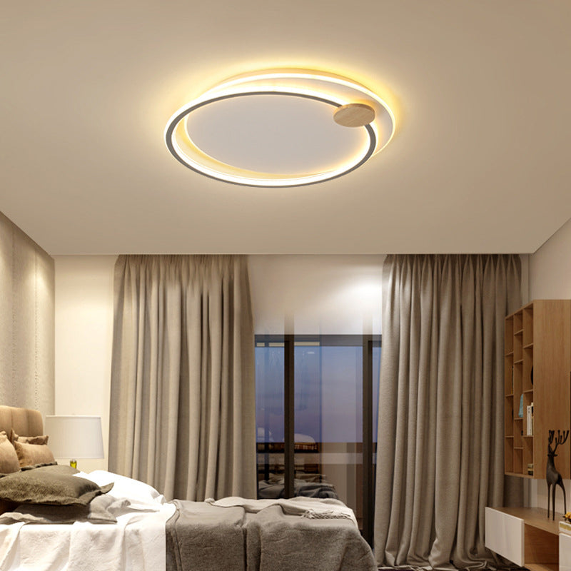 Zeitgenössische Einfachheit Eisen Kreis Ring Acryl LED Unterputz Deckenleuchte für Wohnzimmer