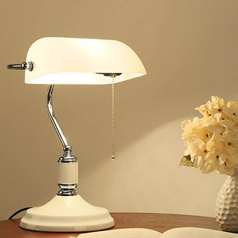Modern Creative Milky White Glass 1-Light Bank Table Lamp
