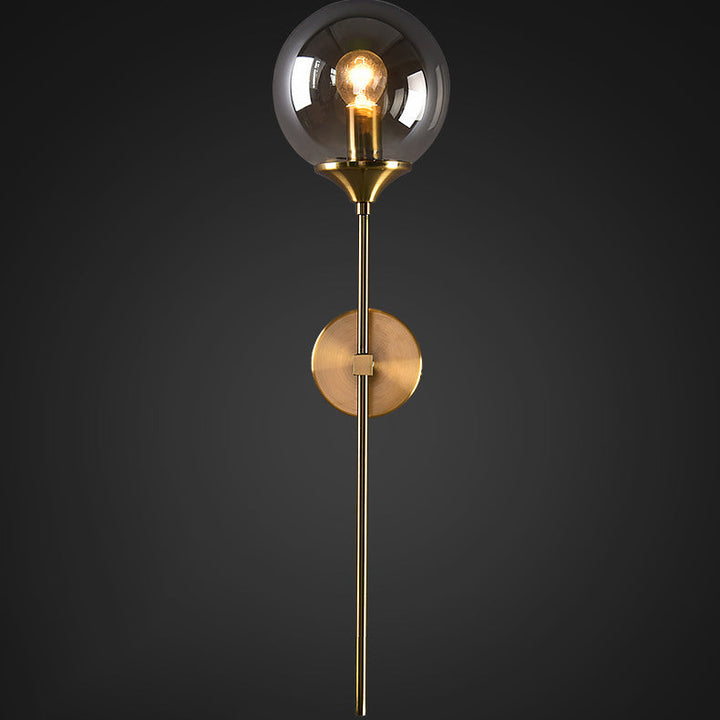 Applique murale contemporaine en fer rond avec verre à 1 lumière pour salon 