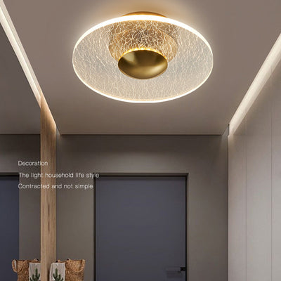 Luz de techo LED semi-empotrada moderna minimalista redonda cuadrada de flores de acrílico y metal para dormitorio 