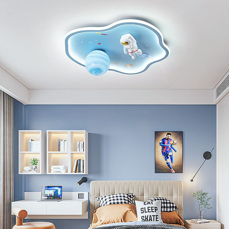 Plafonnier LED acrylique contemporain créatif dessin animé planète astronaute pour enfants pour salon 