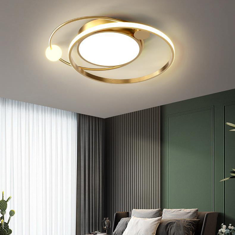 Moderne minimalistische runde Kreis Eisen Acryl LED Unterputz Deckenleuchte für Schlafzimmer 