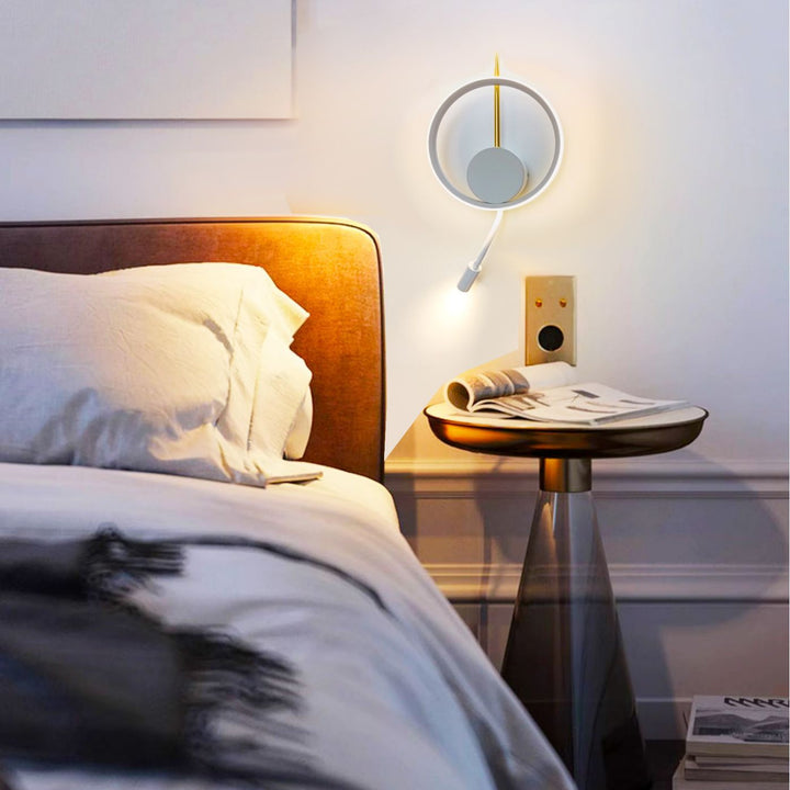 Applique Murale LED en Fer Aluminium Acrylique Feuille Ronde Minimaliste Moderne Pour Salon 