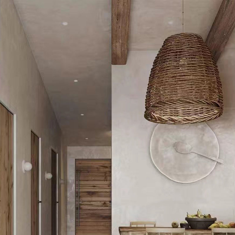 Traditionelle zylindrische Pendelleuchte im Landhausstil mit 1 Licht im Grasranken-Design für das Wohnzimmer 