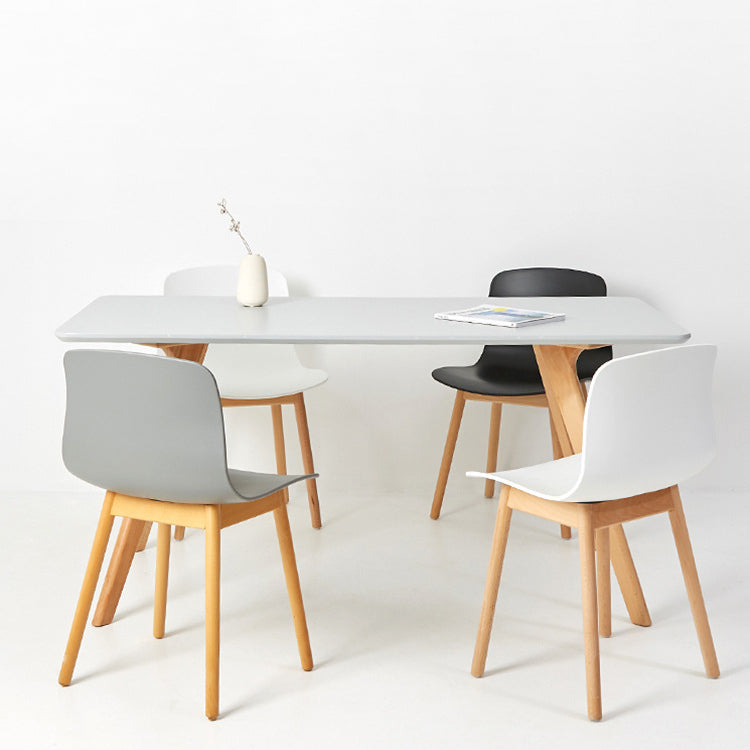 Contemporary Nordic Curved Square PVC Iron Dining Chair Backrest For Dining Room