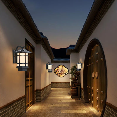 Lámpara de Aplique de Pared para Paisaje de Patio al Aire Libre LED Impermeable Solar Industrial 