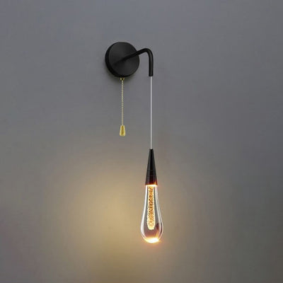 Modern Luxury Teardrop Shape Glass LED Wall Sconce Lamp For Bedroom