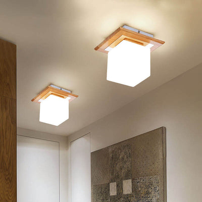 Moderne Cube 1-Light Semi-Flush Mount Beleuchtung 