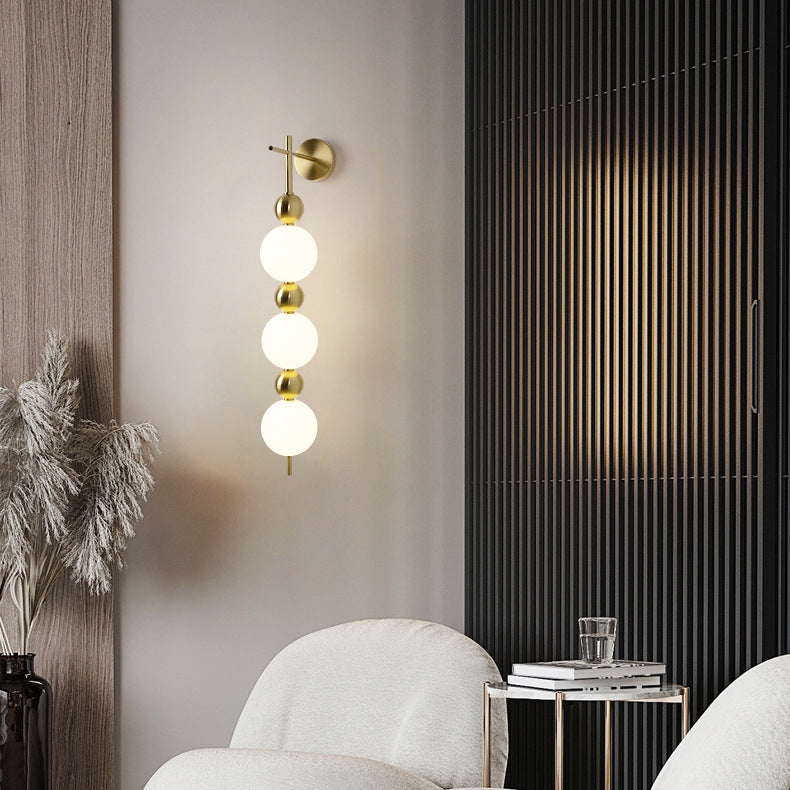 Moderne minimalistische runde Ball String Aluminium Kunststoff LED Wandleuchte Lampe für Schlafzimmer 