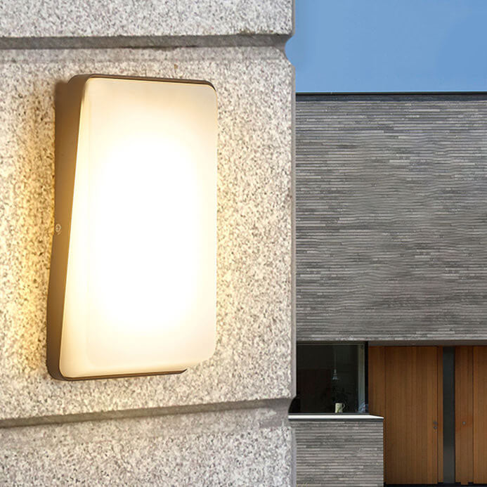 Lámpara de Aplique de Pared Impermeable Moderna Simple Rectangular de Aluminio LED para Exteriores 