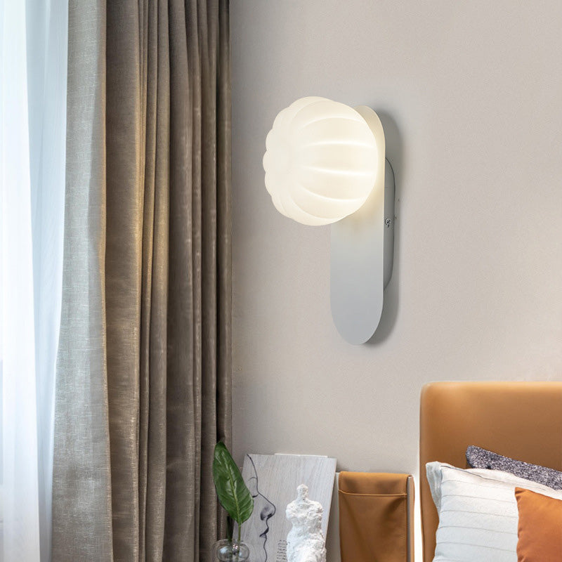 Moderne Einfachheit PE Kürbis Form Eisen 1-Licht Wandleuchte Lampe für Schlafzimmer 