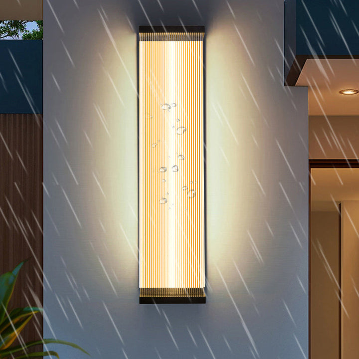 Applique murale LED extérieure en acier inoxydable rectangulaire acrylique étanche moderne minimaliste pour patio extérieur 