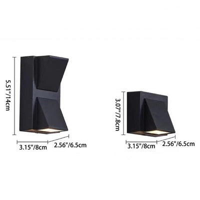Lampe murale LED extérieure en aluminium rectangulaire triangulaire imperméable à la simplicité moderne pour le jardin 