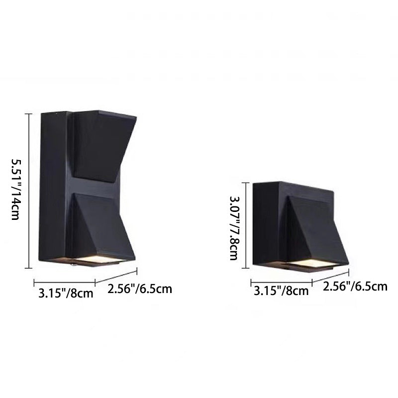 Lampe murale LED extérieure en aluminium rectangulaire triangulaire imperméable à la simplicité moderne pour le jardin 