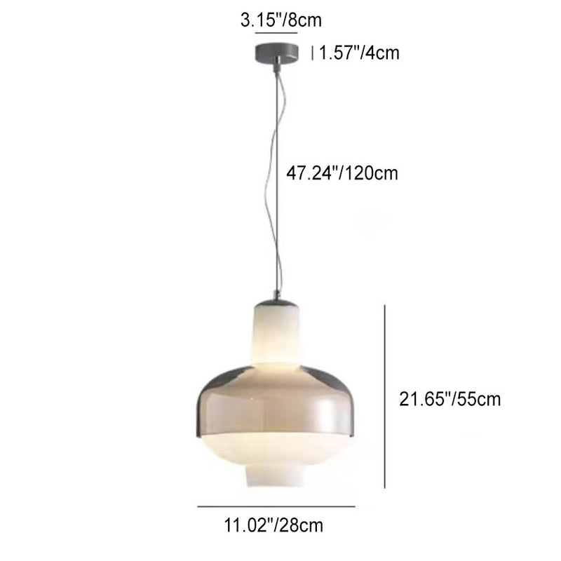 Modern Minimalist Oval Glass 1-Light Pendant Light