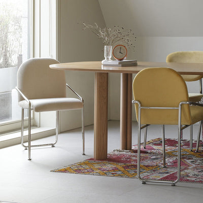 Zeitgenössischer nordischer quadratischer Samt-Edelstahlstuhl mit Rückenlehne und Armlehne für das Wohnzimmer 