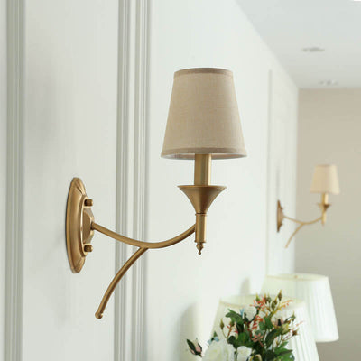 European Light Luxury Iron Fabric 1/2-Light Mushroom Wall Sconce Lamp