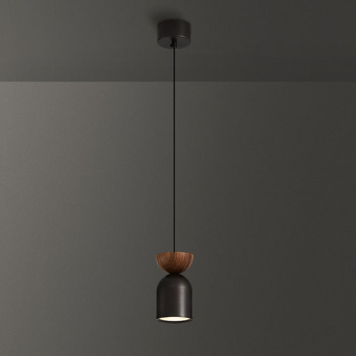 Contemporary Scandinavian Cylinder Full Brass 1-Light Pendant Light For Bedroom