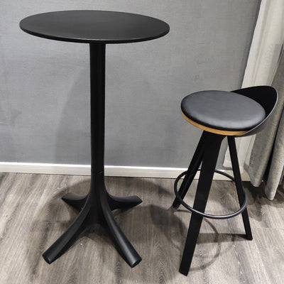 Tabouret de bar rond en plastique minimaliste moderne avec trois pieds hauts pour salle à manger 