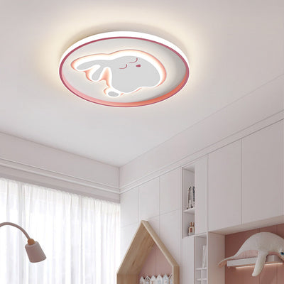 Contemporáneo Creativo Conejo de Dibujos Animados Hierro Acrílico LED Luz de Techo para Niños para Dormitorio 