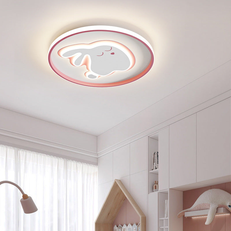 Contemporáneo Creativo Conejo de Dibujos Animados Hierro Acrílico LED Luz de Techo para Niños para Dormitorio 