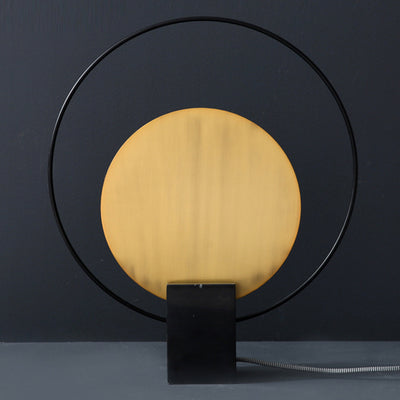 Zeitgenössische kreative Kreis Metallring Marmor Basis LED Tischlampe für Schlafzimmer 