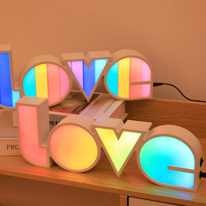 Lámpara de Mesa LED con Letra PS LOVE a prueba de agua de estilo Art Deco Moderno para Dormitorio 