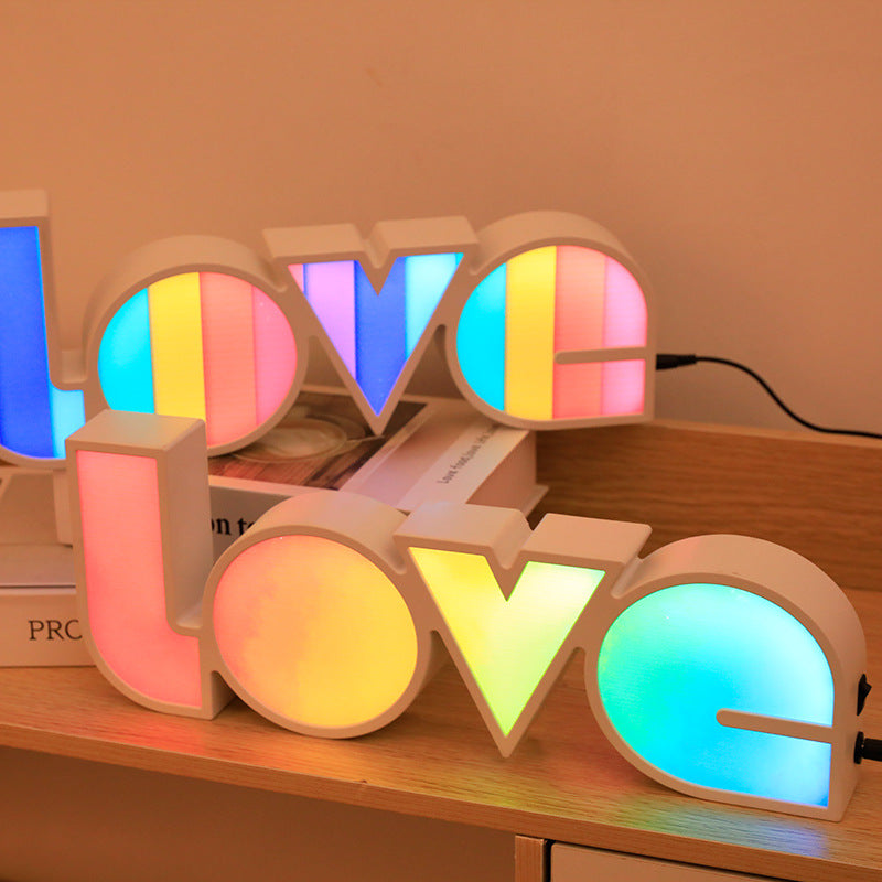 Lampe de table LED étanche PS LOVE Letter Art Déco moderne pour chambre 