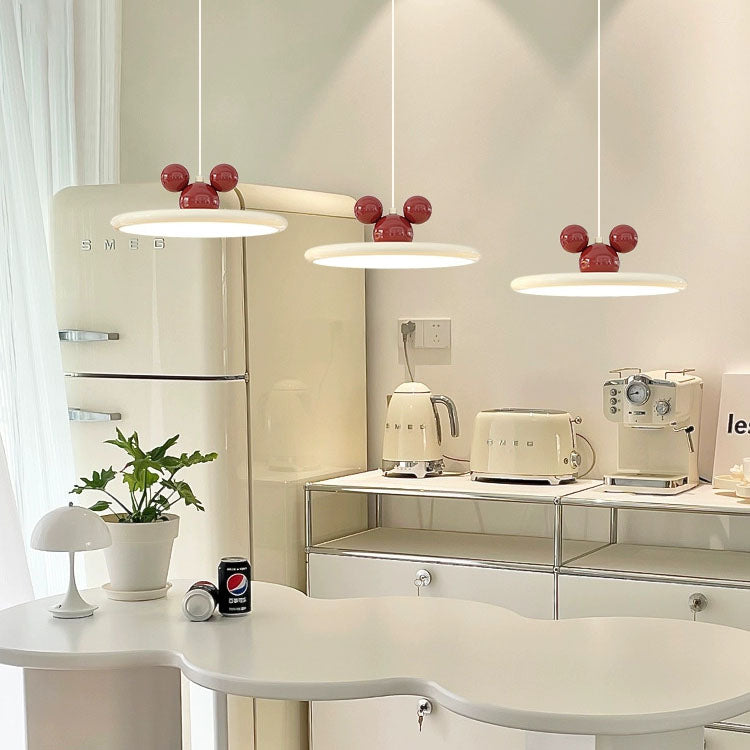 Modern Minimalist Disc Flying Saucer Hardware Aluminum LED Pendant Light For Living Room