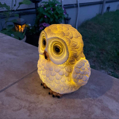 Solar Modern Creative Resin Owl Decoration LED Outdoor Landscape Light