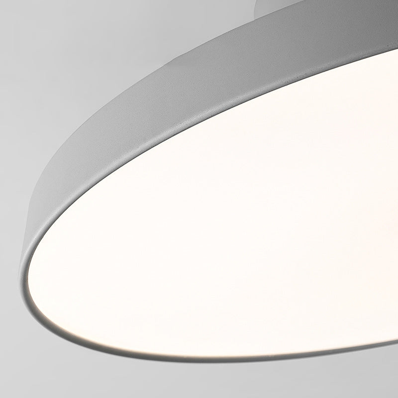Moderne minimalistische runde Hardware Acryl LED Semi-Flush Mount Deckenleuchte für Wohnzimmer 