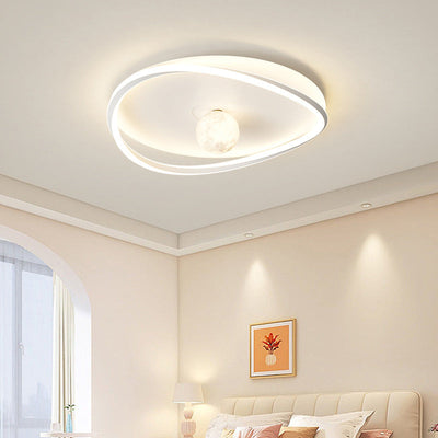 Moderne minimalistische Kreisring Eisen Acryl Aluminium LED Unterputz Deckenleuchte für Schlafzimmer 