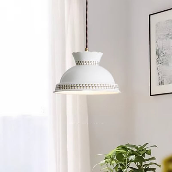 Moderne Einfachheit Keramik Schalenform 1-Licht Pendelleuchte für Wohnzimmer 