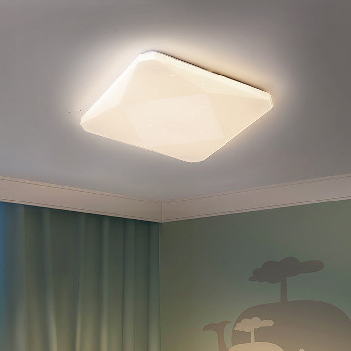 Plafonnier moderne nordique en fer acrylique avec abat-jour carré ciel étoilé LED pour salon 