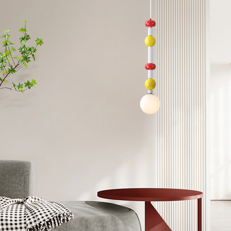 Suspension Luminaire Contemporain Simplicité Ronde en Verre et Fer à 1 Lumière pour Salon 
