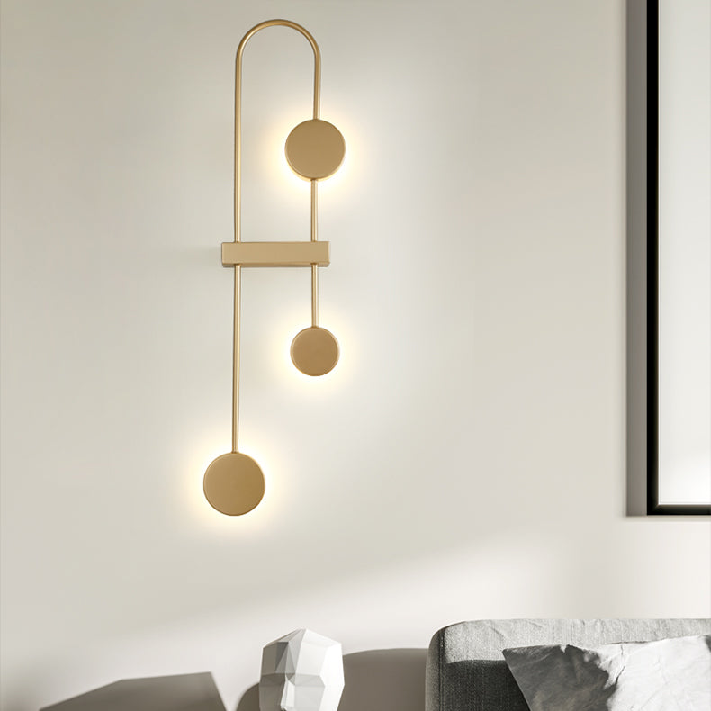 مصباح حائط LED معدني أكريليك بشكل دائرة U حديث وبسيط لغرفة النوم 