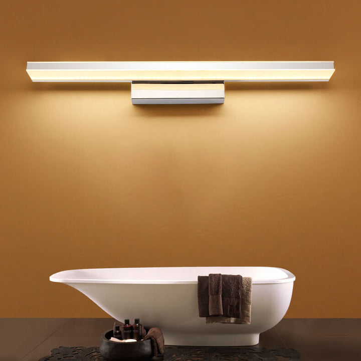 Modern Minimalist Rectangular Column Stainless Steel Anti-Fog Vanity Light LED Wall Sconce Lamp For Bathroom &amp; Living Room