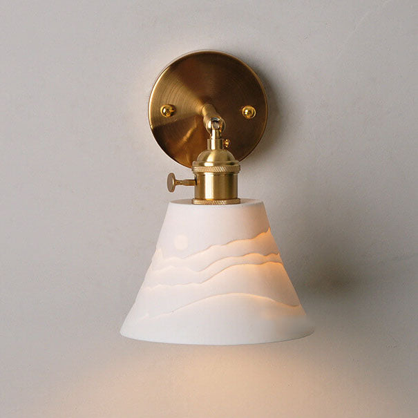 Nordischer minimalistischer Keramik-Wandgemälde-Horn 1-Licht-Wandleuchte 