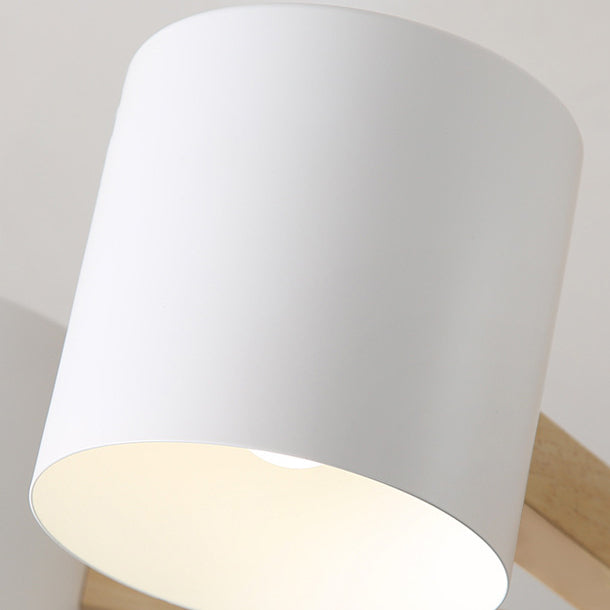 Lustre contemporain en bois rond scandinave avec matériel pour 6/8 lumières pour salon 
