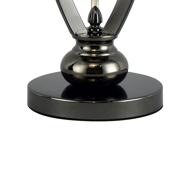 Lampe de table à 3 lumières en tissu rétro contemporain avec cylindre en marbre et fer pour étude 