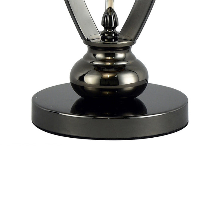 Lampe de table à 3 lumières en tissu rétro contemporain avec cylindre en marbre et fer pour étude 