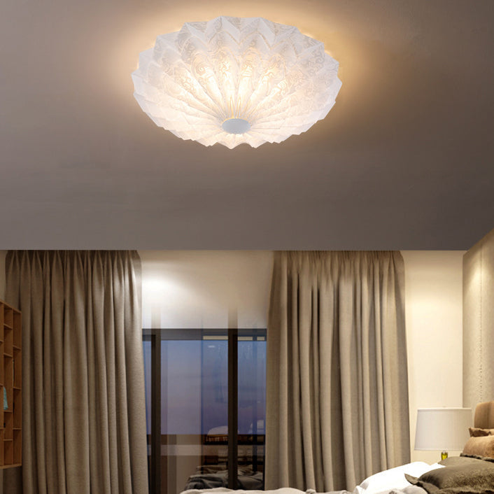 Zeitgenössische nordische Eisen-Acryl-Runde gedruckte LED-Unterputz-Deckenleuchte für Schlafzimmer 