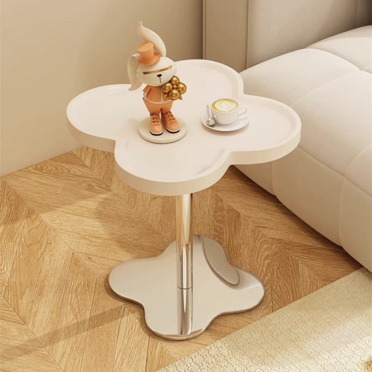Modern Minimalist Cylinder Petal MDF Glass Stainless Steel Coffee Table For Living Room