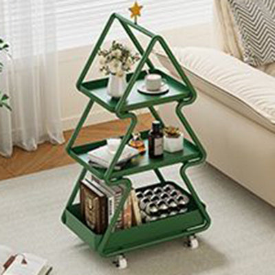 Zeitgenössischer kreativer Weihnachtsbaum Eisen Beistelltisch 3-stufig für Wohnzimmer 